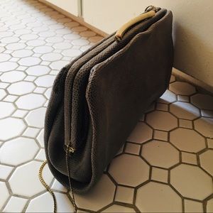 Vince Camuto Ella Reptile Embossed Leather Clutch